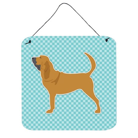 Carolines Treasures Bloodhound Checkerboard Blue Wall or Door Hanging Prints BB3684DS66